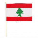 lebanese country hand held waving flag with sticks