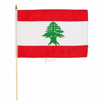 Lebanese Country hand held waving flag with sticks