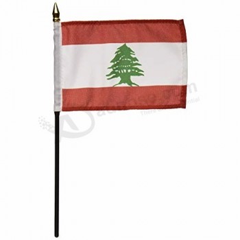 스포츠를위한 도매 폴리 에스테 레바논 작은 지팡이 깃발