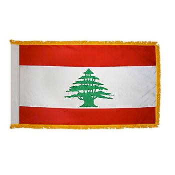 bandeira de alta qualidade da bandeira da flâmula de borla do líbano personalizada