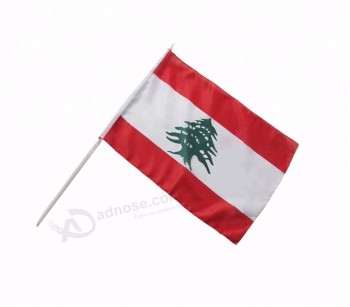 Großhandel Werbedruck Polyester Libanon Hand Flagge
