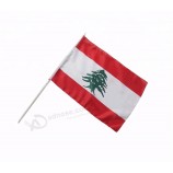 wholesale promotional printing polyester lebanon hand held flag