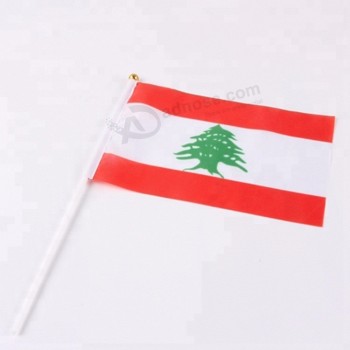 bandeiras de mão de alta qualidade de mini vara de poliéster mini-líbano