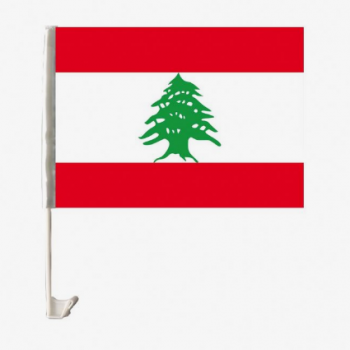 Impresión digital de poliéster mini bandera libanesa para la ventanilla del coche