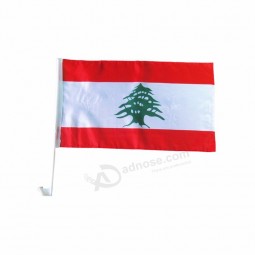 Knitted Polyester Country Lebanon car window clip flag