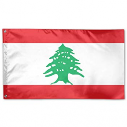 Polyester-Druck 3 * 5ft libanesischen Landesflagge Hersteller