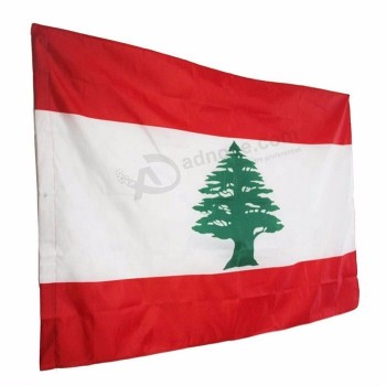 옥외 거는 관례 3x5ft 인쇄 폴리 에스테 레바논 깃발