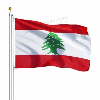 레바논 국가 폴리 에스터 직물 배너 레바논 깃발
