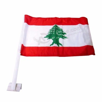 Polo de plástico poliéster coche wondow Líbano clip bandera