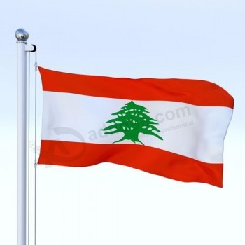 레바논 국기 폴리 에스터 직물 국기