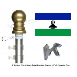 Lesotho Flag and Flagpole Set, Choose from Over 100 World and International 3'x5' Flags and Flagpoles