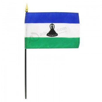 bandiera del bastone del lesotho 4in x 6in su ordinazione all'ingrosso di alta qualità