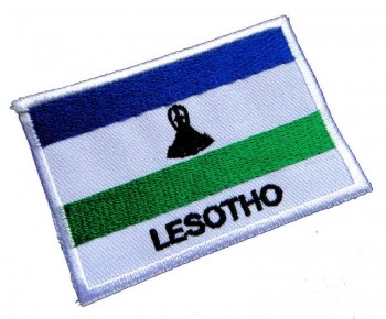 레소토 왕국 모 소토 바소 토의 국기 패치에 꿰매다