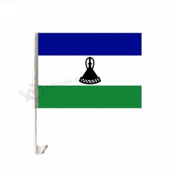 Bandera de la ventana del coche de Lesotho de doble decoración al aire libre