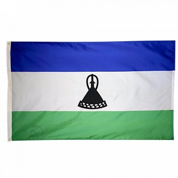 Hochwertige 3x5 FT Lesotho Flagge mit Messingösen, Polyester Landesflagge