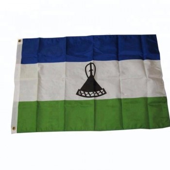 100 % 폴리 에스터 인쇄 3 * 5ft 레소토 국기