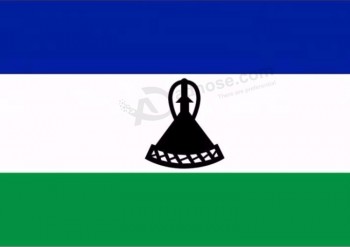 Lesotho-Flagge aus bedrucktem Holz oder Metall