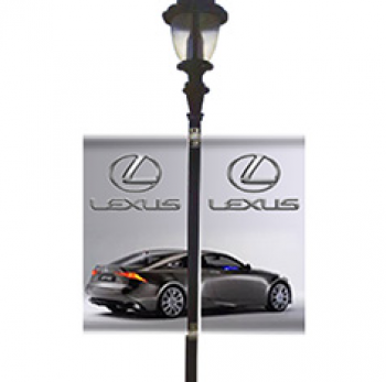 printed lexus logo street pole flag banner for advertising