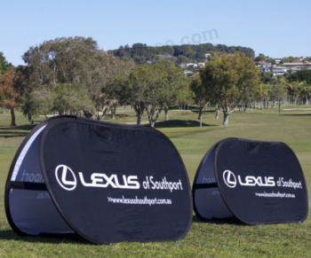 banner pop up lexus portátil con forma de frijol para deportes