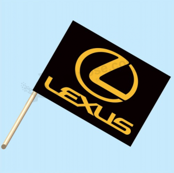 Bandiera da sventolare a mano lexus in poliestere da corsa automobilistica personalizzata
