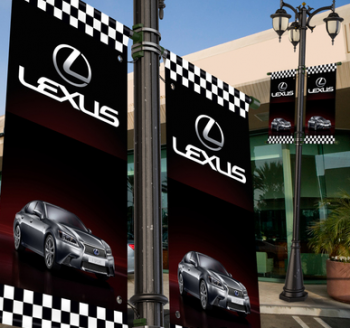 polyester lexus logo straatpaal reclamebanner