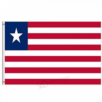kundenspezifische 3 * 5ft Flaggenpolyester-Liberia-Landesflagge