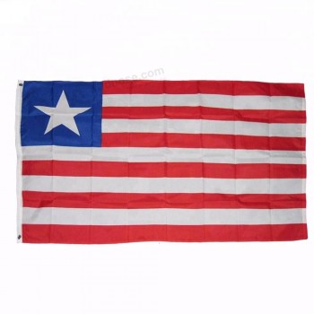 Bandiera della Liberia di alta qualità a basso costo 3x5ft con due occhielli / 90 * 150 cm tutte le bandiere della contea del mondo