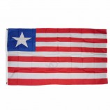 wholesale 3*5FT polyester silk print hanging liberia national flag all size country custom flag