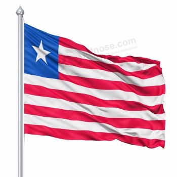Promoção por atacado impressão digital tamanho diferente tecido de poliéster país nacional personalizado bandeira da liberia