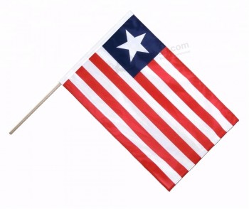 banderas ondeando a mano de liberia personalizadas baratas