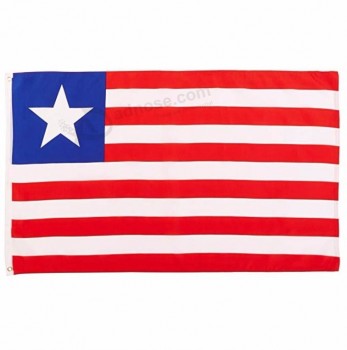 Logotipo da empresa impressão completa decoração 3X5 bandeira da liberia, celebração costume bandeira da liberia
