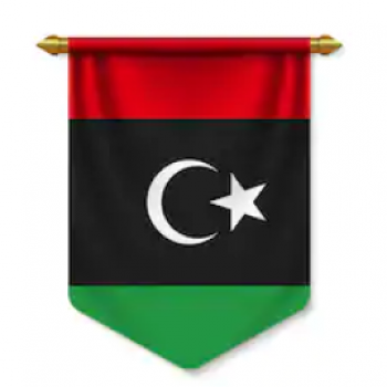 Bandera de banderín de libia de poliéster decorativo colgante de pared