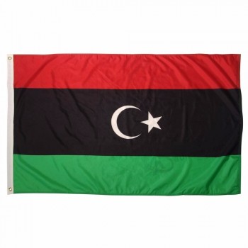 bandeira de impressão digital poliéster nacional líbia