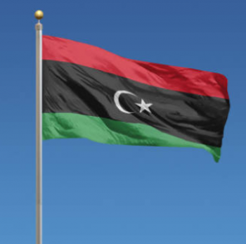 Bandera libia colgante al aire libre material de poliéster bandera libia país