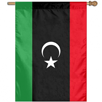 Venda quente jardim decorativo Líbia bandeira com pole