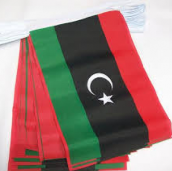 Libyen-Schnurflagge trägt Dekoration Libyen-Flaggenflagge zur Schau