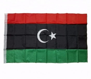 Impresión personalizada de fábrica 3 * 5 pies poliéster banderas de país libia
