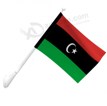 뜨개질을 한 폴리 에스테 옥외 잘 고정 된 리비아 깃발