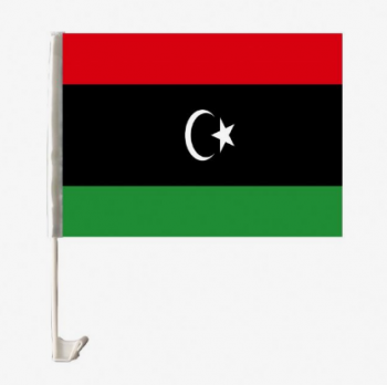 mini bandiera libia in poliestere lavorato a maglia per finestrino auto