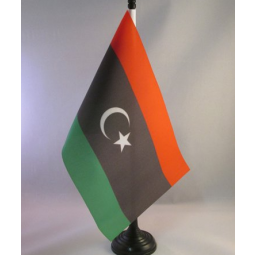 Fábrica al por mayor oficina decorativa mini libia mesa bandera