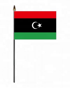 Cheap custom polyester Libya hand waving flags