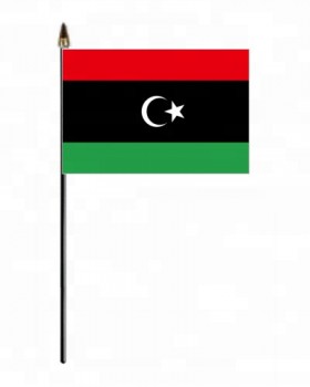 Cheap custom polyester Libya hand waving flags