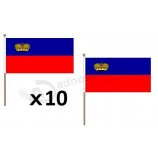 liechtenstein vlag 12 '' x 18 '' houten stok - landtag vlaggen 30 x 45 cm - banner 12x18 in met paal
