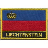 liechtenstein flag patch (liechtenstein iron-On w/words, 2