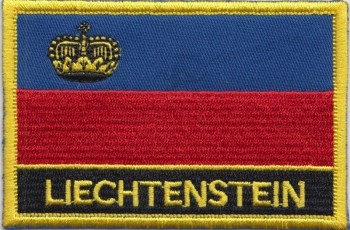 patch de bandeira de liechtenstein (ferro de passar roupa de liechtenstein com palavras, 2 