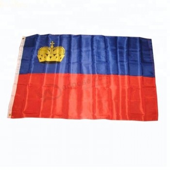 Подгонянный флаг полиэфира Лихтенштейна национального флага 90 * 150cm
