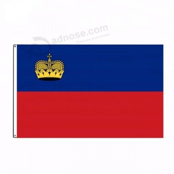 3x5ft дешевой цене высокого качества Лихтенштейн флаг страны с двумя ушками / 90 * 150 см все уездные флаги мира
