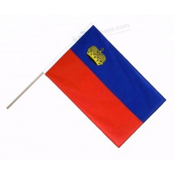 hoge kwaliteit liechtenstein hand zwaaien vlag liechtenstein hand held vlaggenmast houder