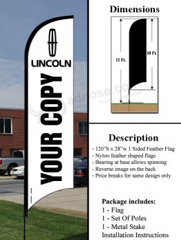 10ft. bandiera piuma - lincoln (personalizzata) di alta qualità