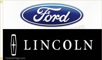 atacado personalizado de alta qualidade ford lincoln dealer logo flag